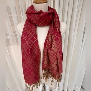 Pashmina scarf/wrap NWT 
Pink/beige color, soft fabric 
Size 27” by 68”